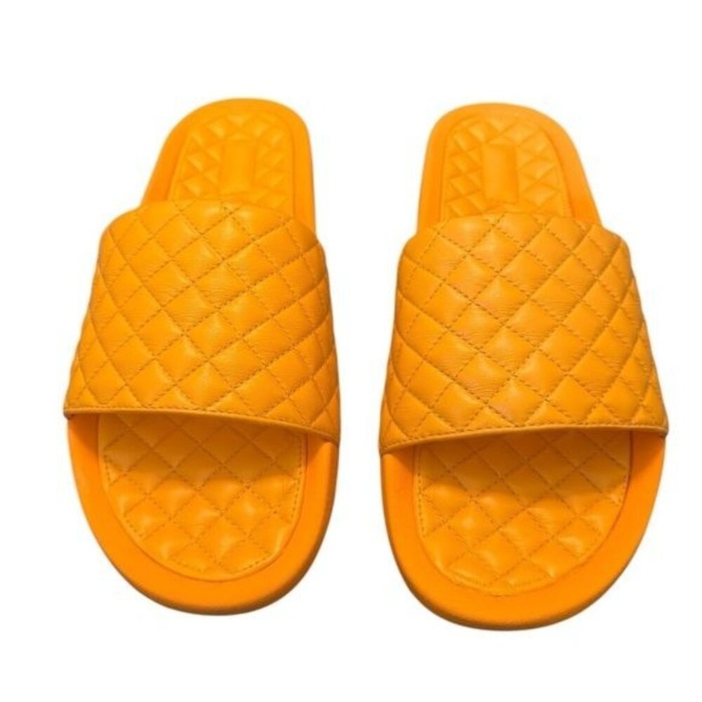 NWB APL Lusso Quilted Slides Sandals Mango Size 14